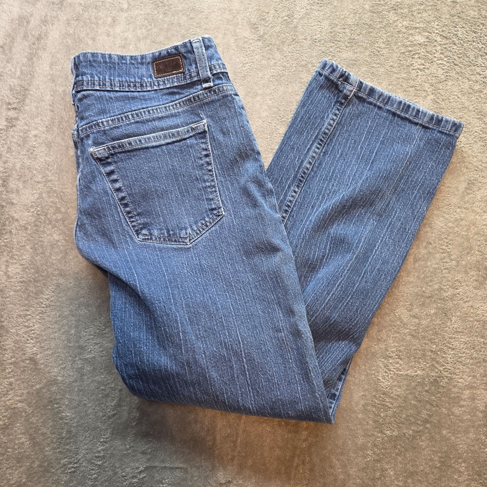 Riders By Lee Straight Jeans Womens Petites 14P Medium Wash Mid Rise Stretch